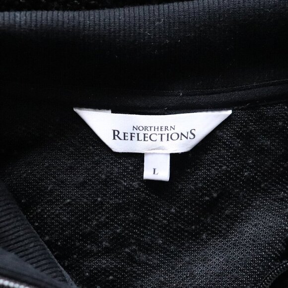 Northern Reflections Women's L Black 1/4 Zip Black Long Sleeve Sherpa Sweater - Picture 8 of 9